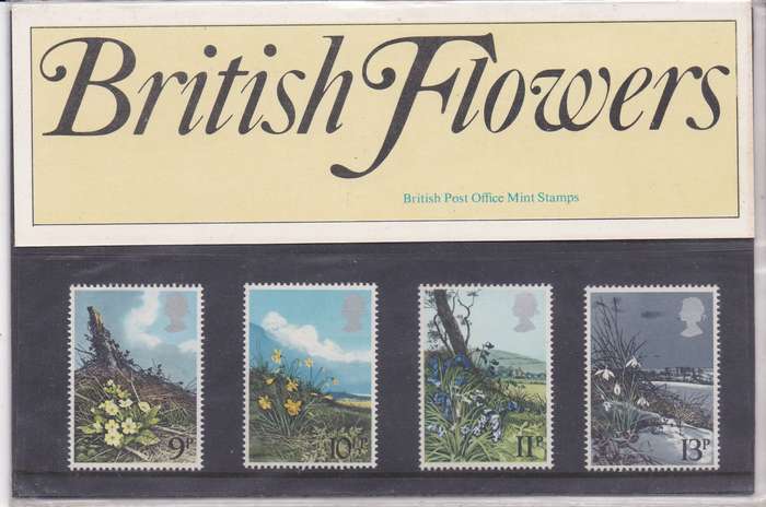 Great Britain 1979 wild flowers full set presentation pack MNH