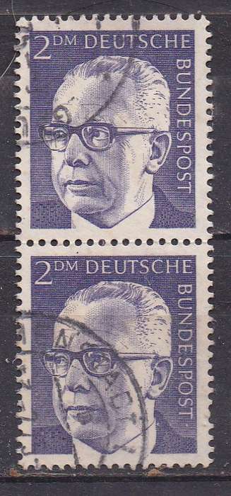 Germany 1970 president Gustav Heinemann 2DM vertical pair FU