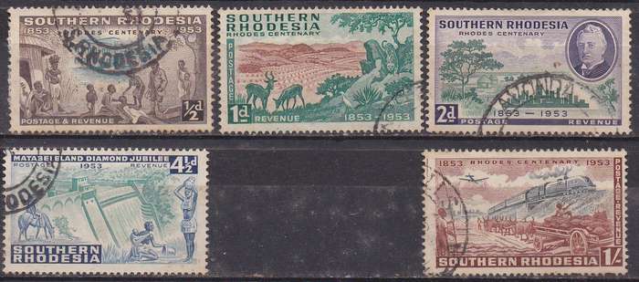 Southern Rhodesia 1953 birth centenary of Cecil Rhodes full set FU