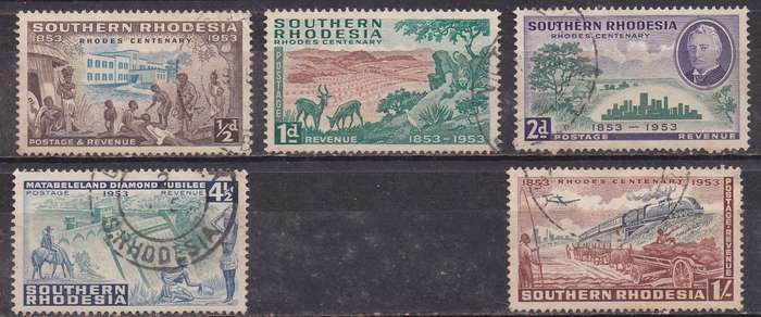 Southern Rhodesia 1953 birth centenary of Cecil Rhodes full set FU