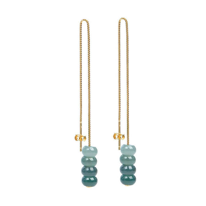 S925 Silver Jade Bead Earrings