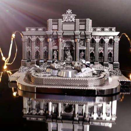 3D Metal Assembled Model Trevi Fountain with tools