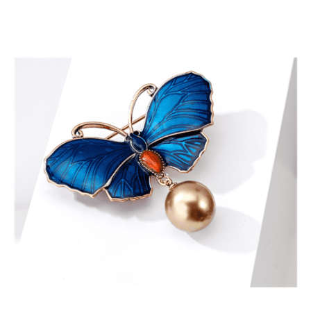 Antique Bronze Color Enamel Butterfly Brooch