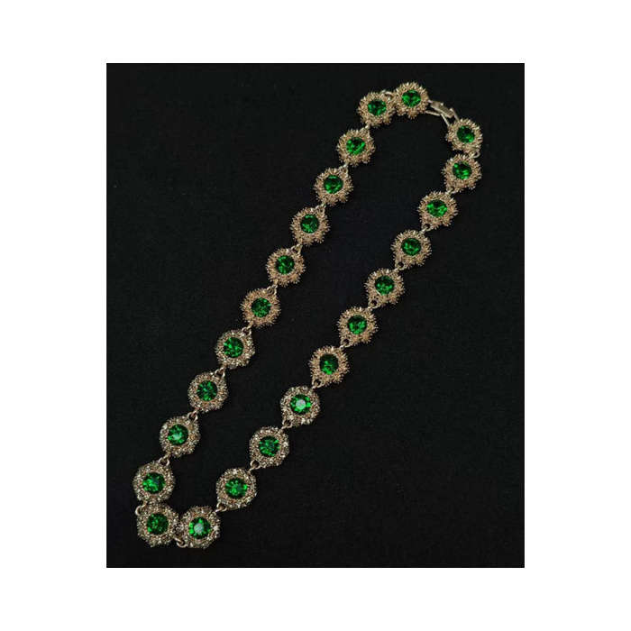 Vintage rhinestone Necklace, bracelet, earrings three piece set