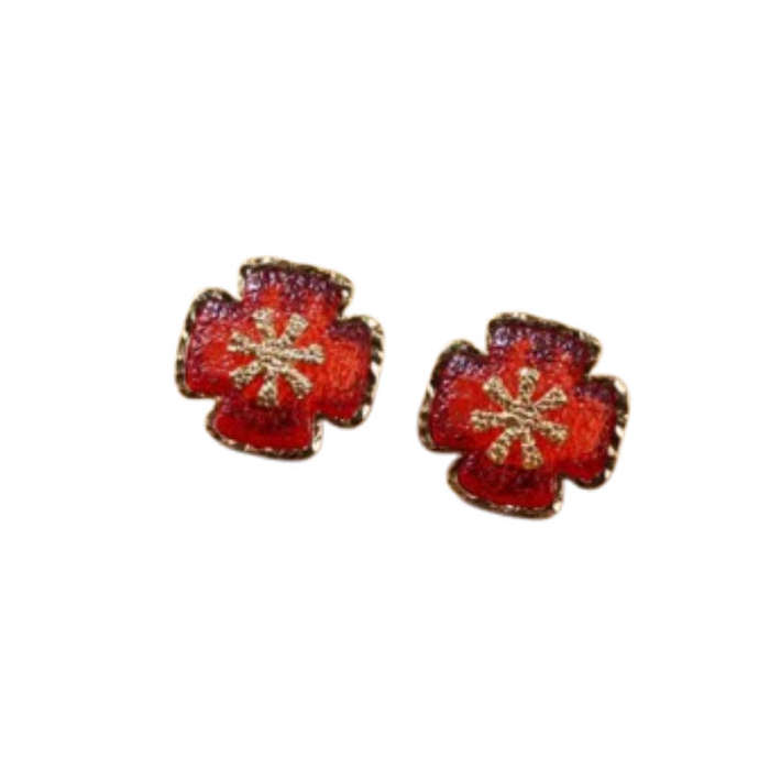 Vintage glass cross earrings