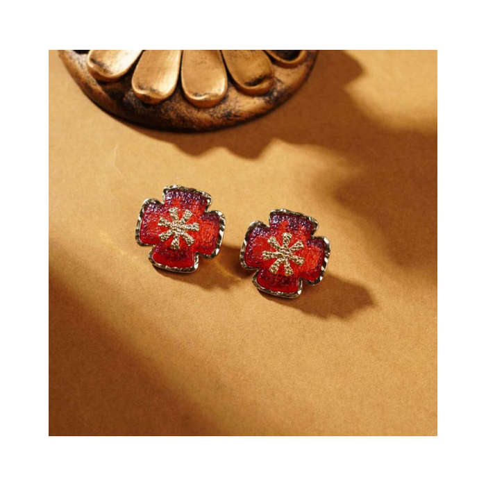 Vintage glass cross earrings