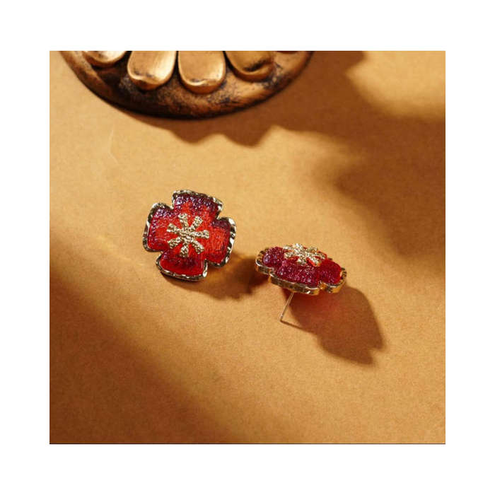 Vintage glass cross earrings
