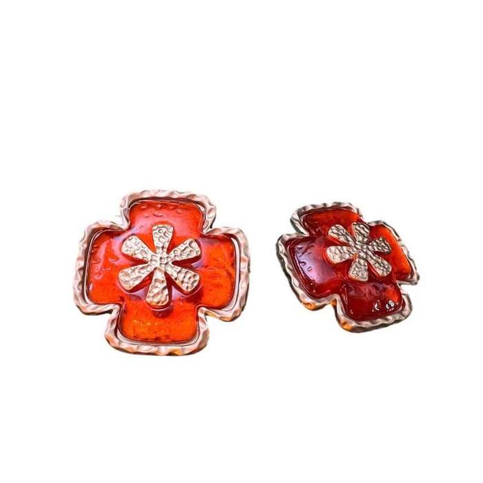 Vintage glass cross earrings
