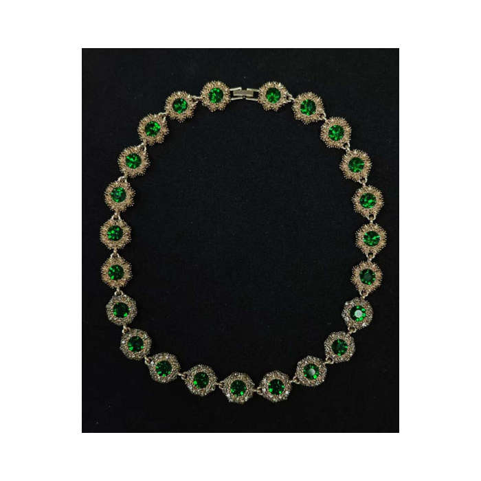 Vintage rhinestone Necklace, bracelet, earrings three piece set