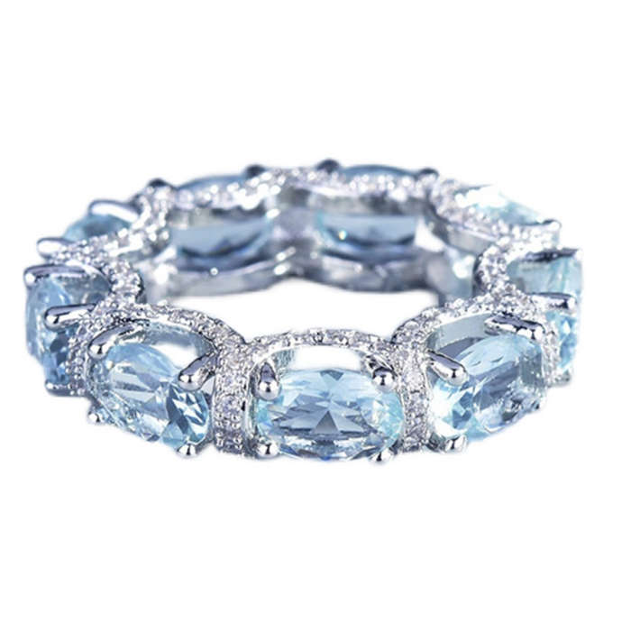 Fashion Aquamarine Cocktail Ring