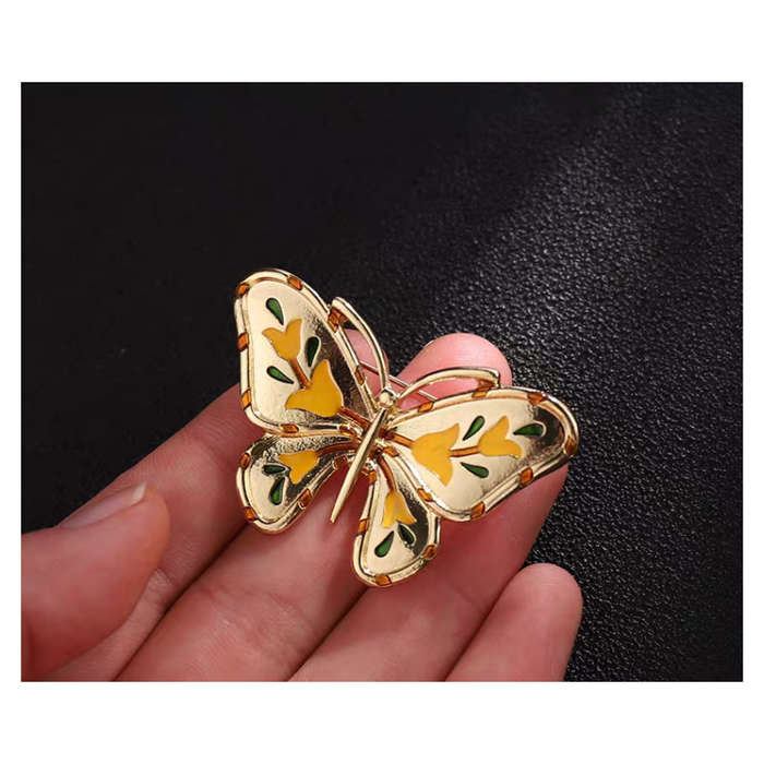 Vintage Palace Style Enamel Butterfly Brooch
