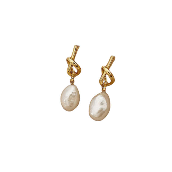 French Vintage Baroque Pearl Earrings