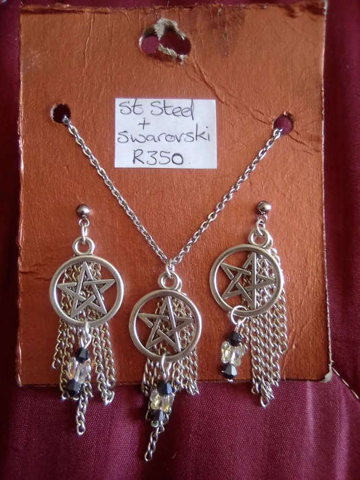 Pentacle Stainless Steel Jewelry Set