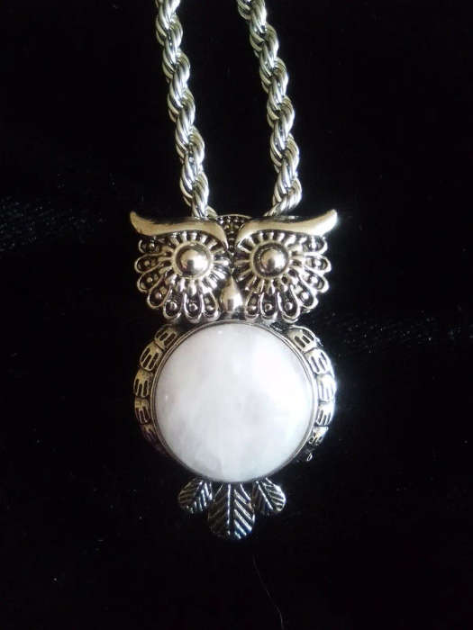 Rose Quartz Owl Necklace