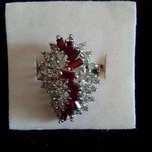 Cubic Zirconia and Garnets - Gold Ring