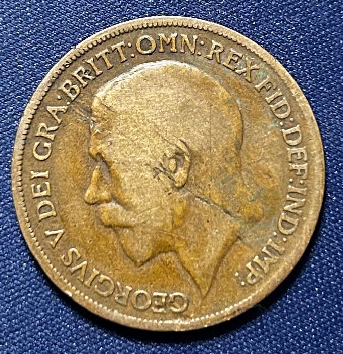 1917 One Penney Georgivs v dei gra:britt:omn:rex fid:def:ind:imp