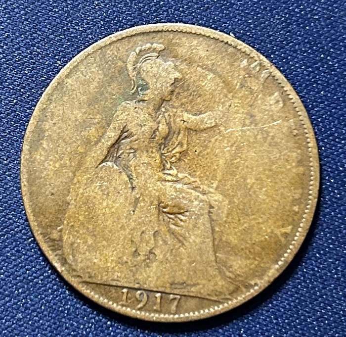 1917 One Penney Georgivs v dei gra:britt:omn:rex fid:def:ind:imp