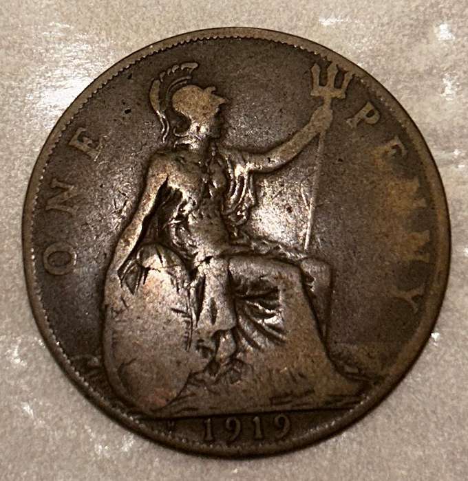 1919 One Penney Georgivs v dei gra:britt:omn:rex fid:def:ind:imp