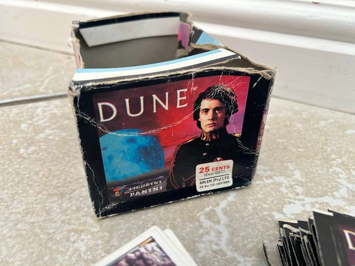Vintage DUNE 1984 movie stickers lot of 172 of 180 stickers with original sticker box PANINI Italy