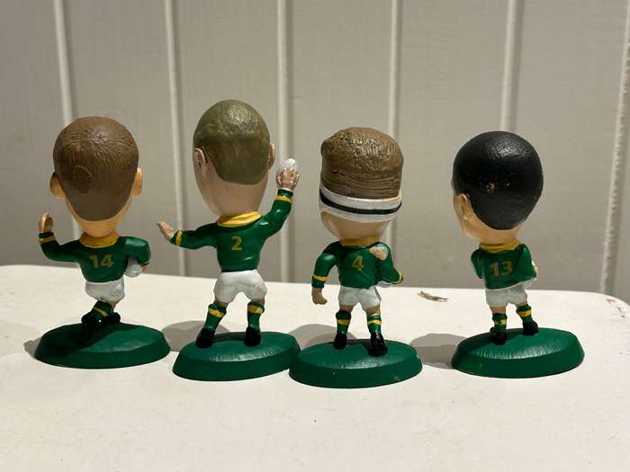 1995 South Africa Springboks RUGBY SHELL HEADLINERS Figure lot of 4 WIESE SMALL MULDER DALTON