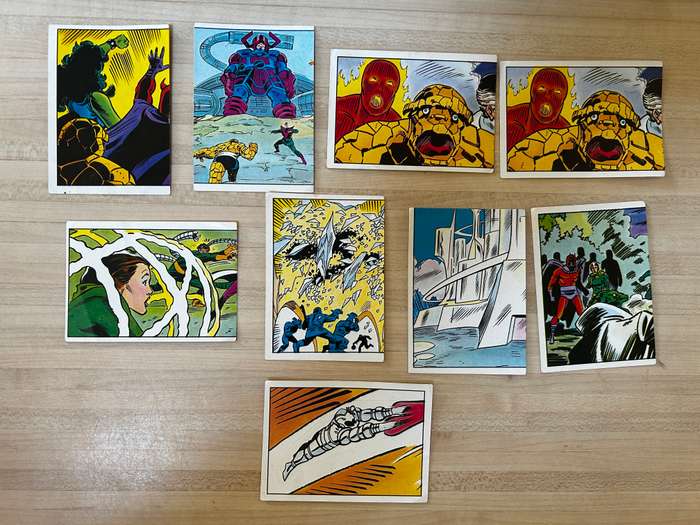 Loose lot of 9 x Marvel comics SECRET WARS stickers from 1984 Panini Italy