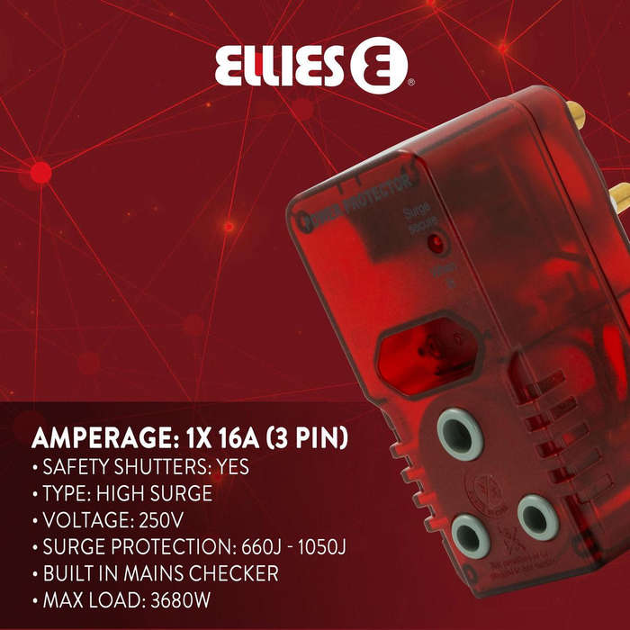 Ellies High Surge Protection Adaptor
