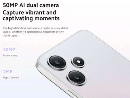 XIAOMI Redmi 12 5G 128GB Polar Silver Mobile Phone Global Rom Android 14  HyperOS