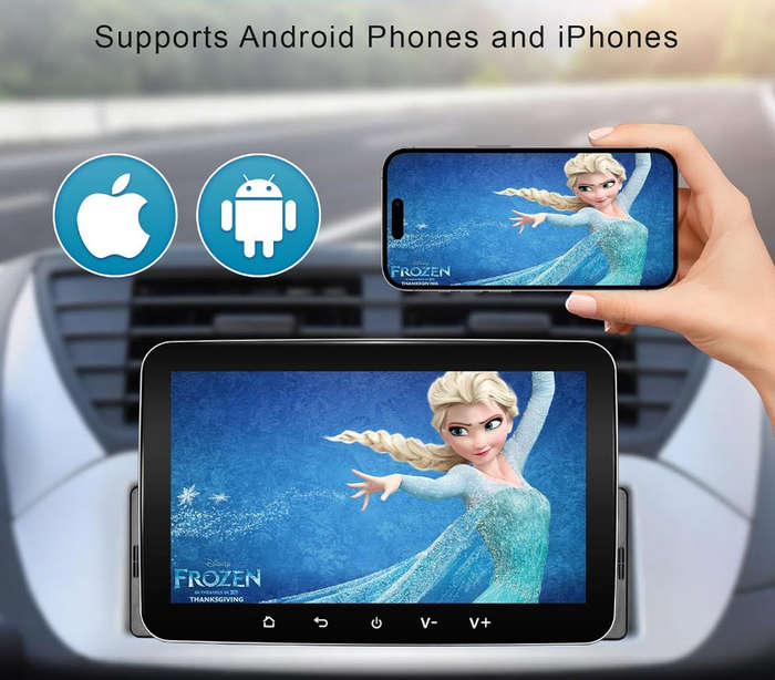 7 Inch single Din Android 13 OLED Touch Screen Radio, Supports Android Auto, Carplay