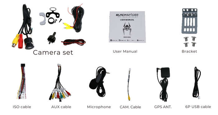 BlackSpider BSDD1686A 1Din Android 6.86'' with Wireless Apple CarPlay Android Auto Radio