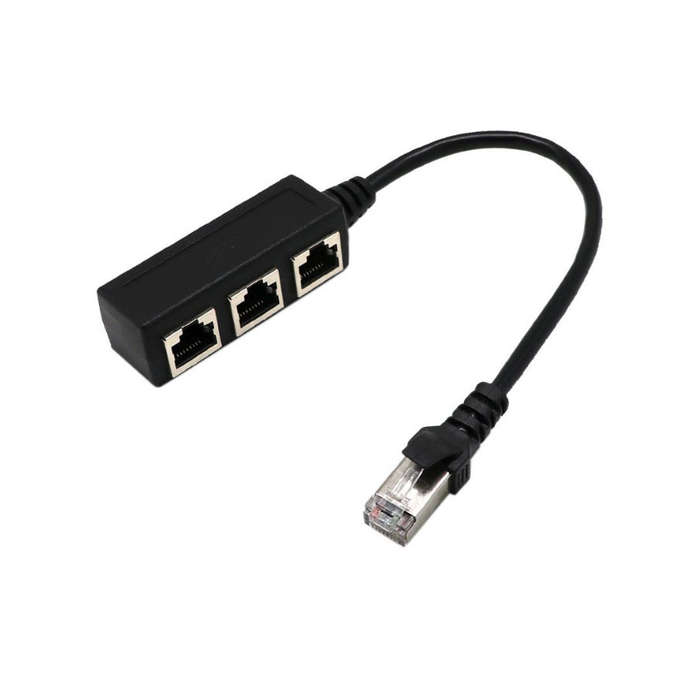 Ethernet Network Splitter 1 to 3 Ports Adapter LAN Female Cable Connector