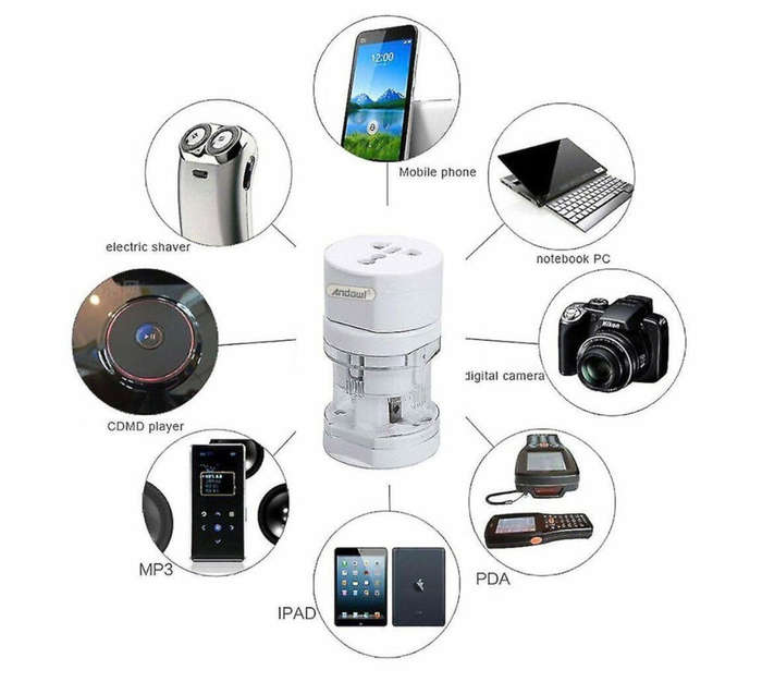 Andwol Luggage Travel Mini NT Univesal Travel Adaptor UK, USA, AUS, EURO