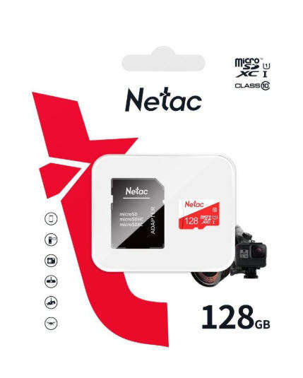 NETAC ECO 32GB MSD WITH ADAPTER - P500-32GB  Netac P500 Eco Class 10 MicroSD Card + SD Adapter