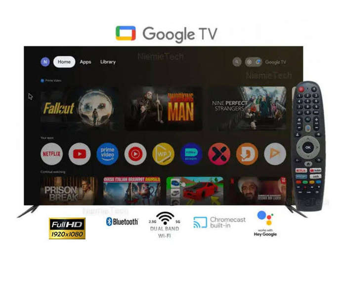 Lexuco 40-inch FHD Borderless Google/Netflix Certified Smart TV 3 x HDMI Wi-Fi 5G & 8GB Rom