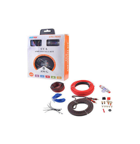 PerVoi Car Audio Amplifier Installation Kit 8AWG 1000W CTC-74AG  Amplimer Installation Kit