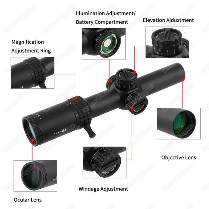 FOCUHUNTER 1-6x24 Second Focal Plane Rifle Scopes 0137