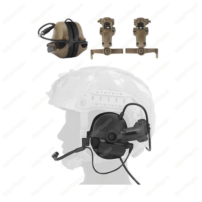 WST C5 Helmet Side Folding Head Set Communication Headsets Tan