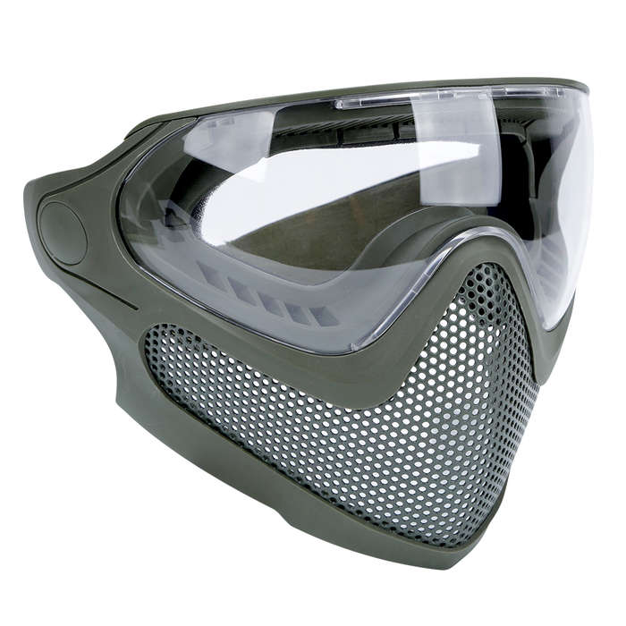 Pilot Full Face Mask with Goggle ,Metal Mesh Mask - OD Green