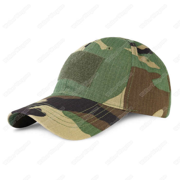 Operator Cap Velcro Flag Blood Patch - Classic Woodland Camo