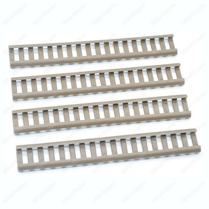Tan Picatinny Ladder Rail Rubber Covers Rail Protector ( Pack of 4 )