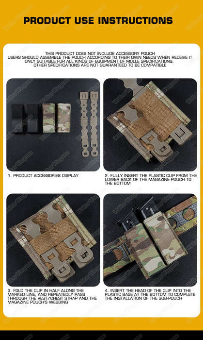 WST FAST 9MM Double Mag Pouch Molle Pouch Multicam