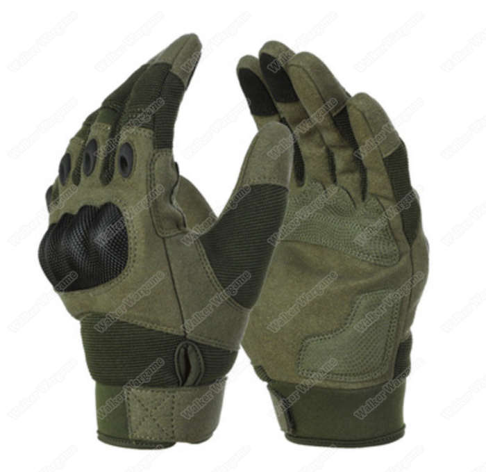 Emerson Assult Tactical Full Finger Hard Knuckle Gloves - OD Green M