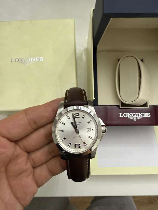 Original Longines Conquest Watch Brown Belt