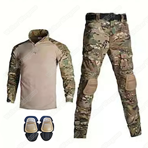 Size XL - WST Combat Set Shirt & Pants Build in Knee Pads - US Speical Force Multi Camo