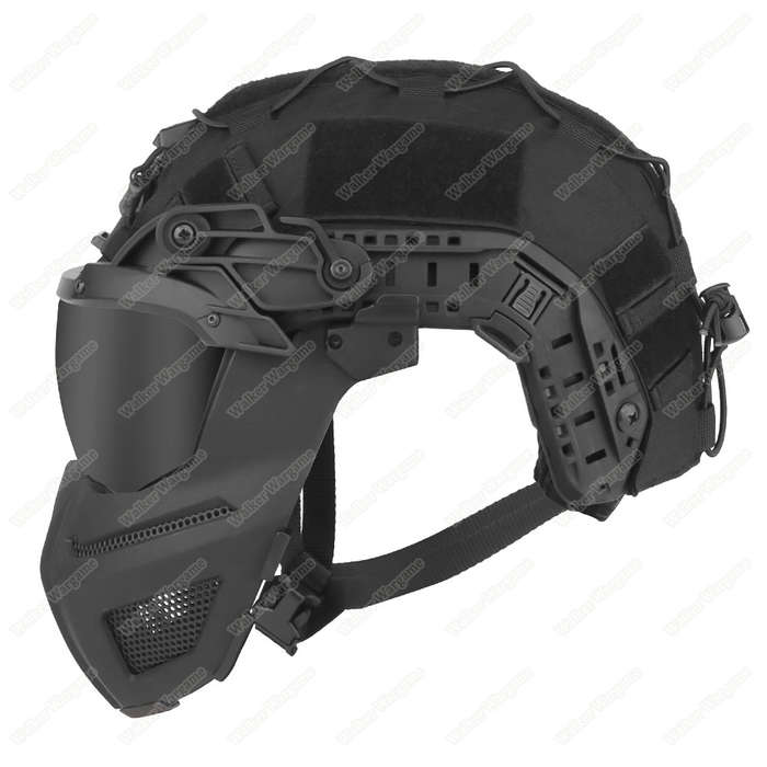 WST FPL FAST Helmet Fully Protected Version Light Weight Mask + Goggle Black