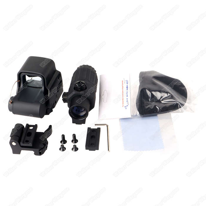 558 Holographic Sight & G33 Magnifier with Flip Mount Picatinny Rail-BK 0030