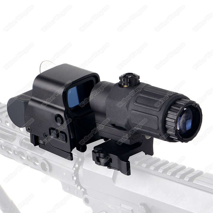 558 Holographic Sight & G33 Magnifier with Flip Mount Picatinny Rail-BK 0030