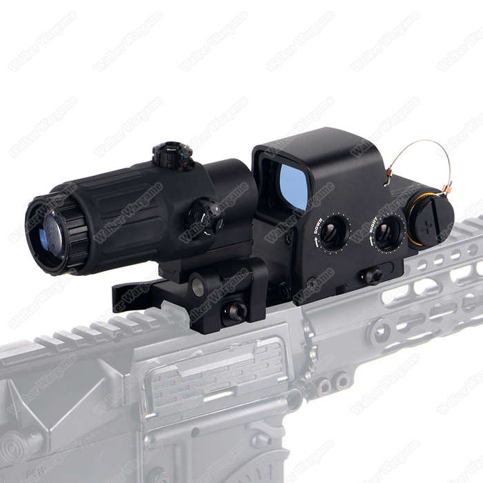 558 Holographic Sight & G33 Magnifier with Flip Mount Picatinny Rail-BK 0030