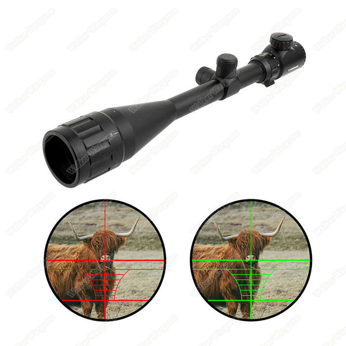 6-24x50 AOEG Red/Green Illuminated Rifle Scope With Mount