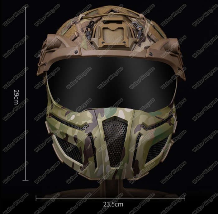 Tan WST FPL FAST Helmet Fully Protected Version Light Weight Mask + Goggle 5 in 1 set