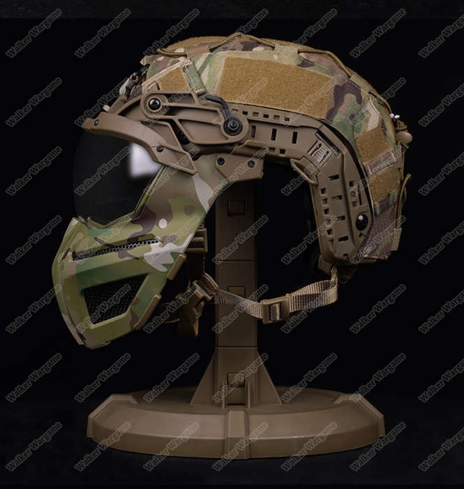 Tan WST FPL FAST Helmet Fully Protected Version Light Weight Mask + Goggle 5 in 1 set